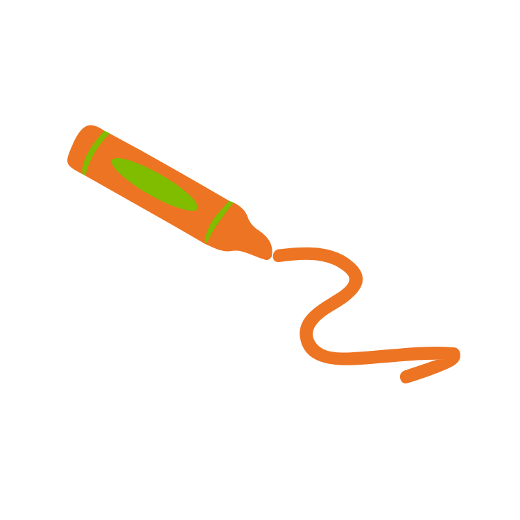 Orange crayon graphic